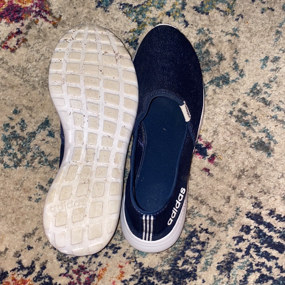 adidas Navy and White Slip-On Sneakers - Picture 2 of 3
